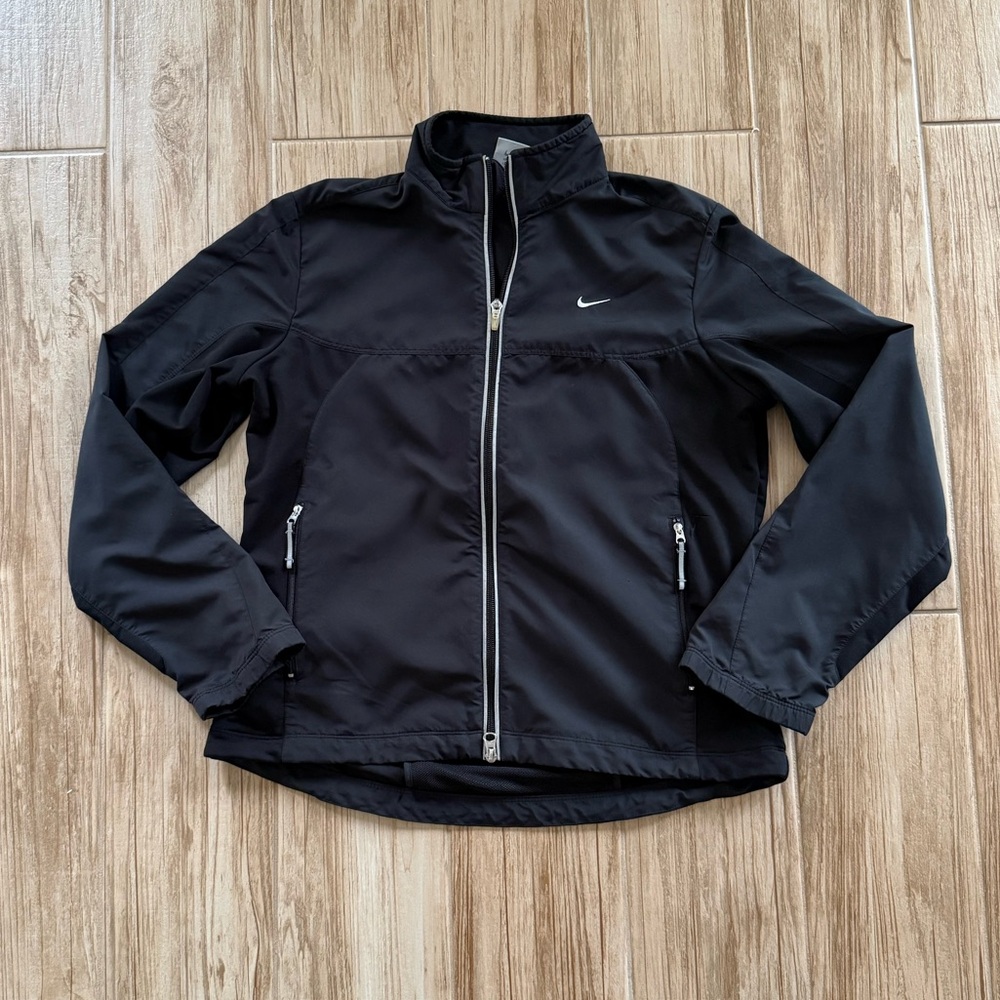 Nike black running full-zip windbreaker Size S (4-6) EUC